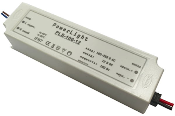 Источник питания PowerLight PLS-100-24, IP67, пластик купить в интернет-магазине светодиодного освещения