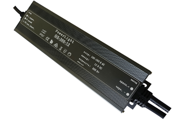 Источник питания PowerLight GS-300-24, IP67, низкопрофильный, металл