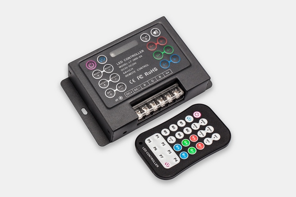 RGB-контроллер с ИК пультом LT-3800-6А (5-24VDC 6Ax3ch max 18A)